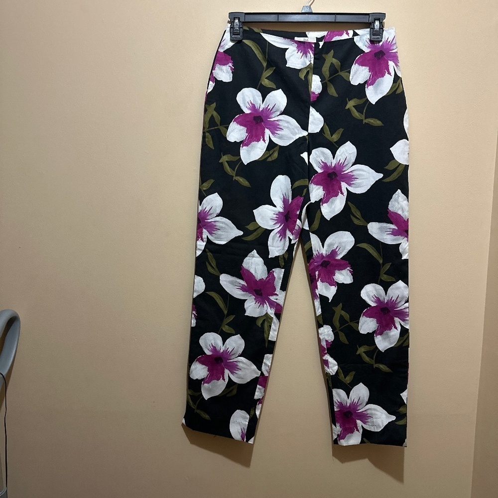 346 Brooks Brother cotton blend Ankle Pants Slacks floral Stretch 8